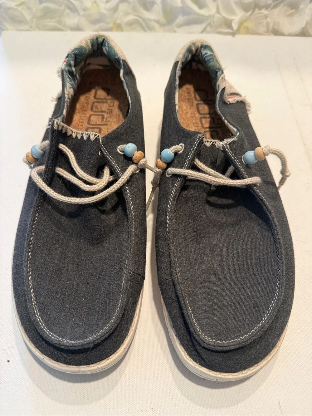 Hey Dude Men's Charcoal Gray Slip-On Loafers with Bead Accents
